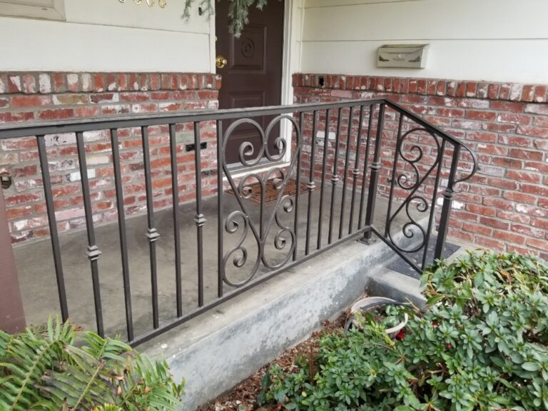 wrought iron porch handrail